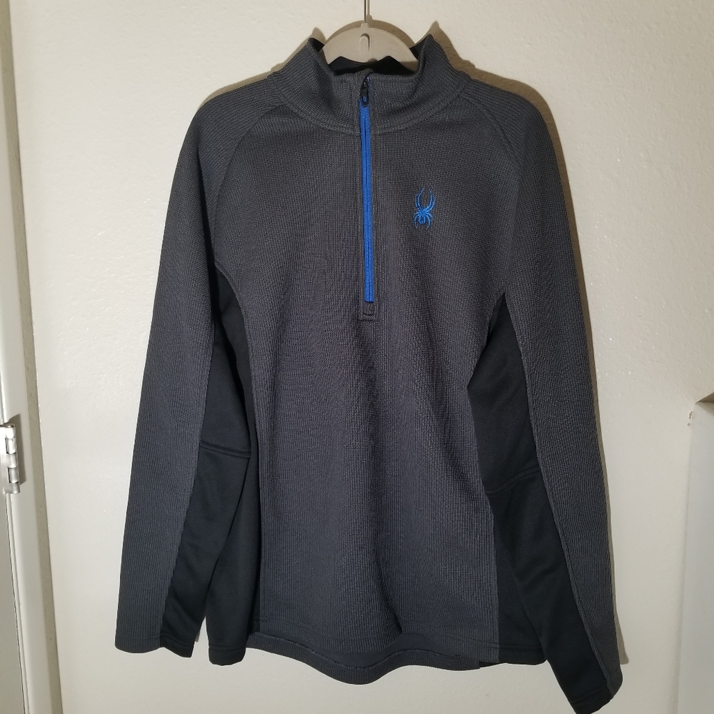 Spyder Outbound 1/2 Zip Jacket Mens XL Mock Neck Active Pullover Core Gray Blck